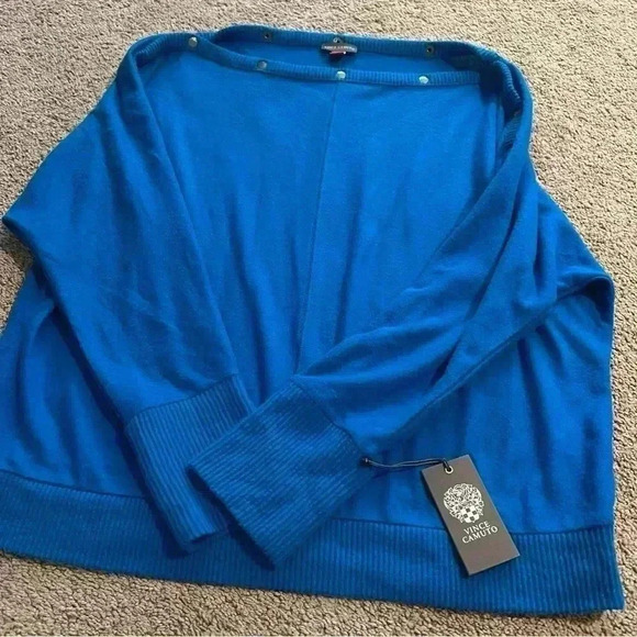 Vince Camuto Cozy Dolman Sleeve Sweater in Metro Blue size medium new - Picture 8 of 12